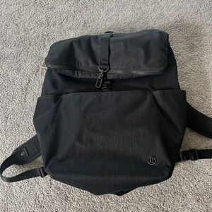 Lululemon rise and shine black backpack reflective
